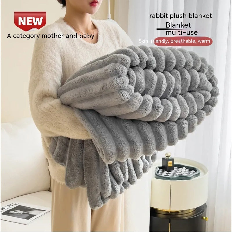 Soft Wind Bubble Velvet Warm Double-sided Thickening Cover Throw Warm Fur Blanket