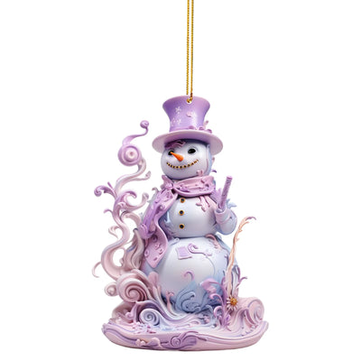 Christmas Unique Christmas Snowman Acrylic Flat Decorative Ornaments Christmas Party Pendant