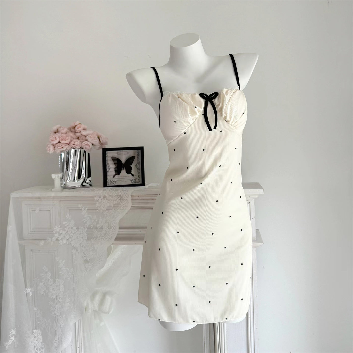 Flower Love Sea Pure Desire Floral Cherry Spaghetti-strap Floral Print Pajamas