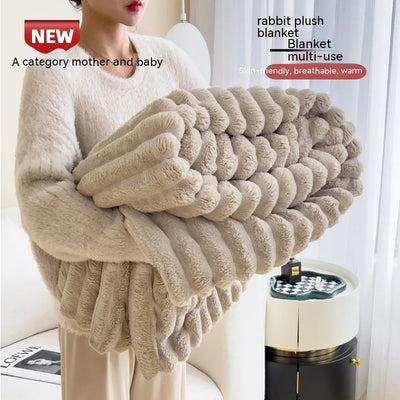 Soft Wind Bubble Velvet Warm Double-sided Thickening Cover Throw Warm Fur Blanket
