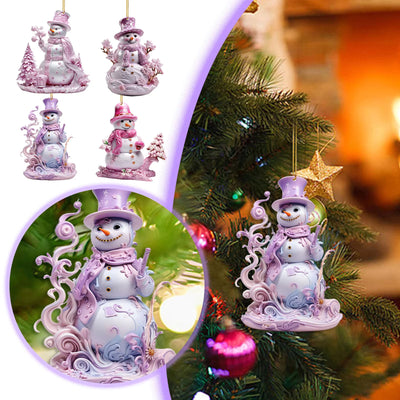 Christmas Unique Christmas Snowman Acrylic Flat Decorative Ornaments Christmas Party Pendant