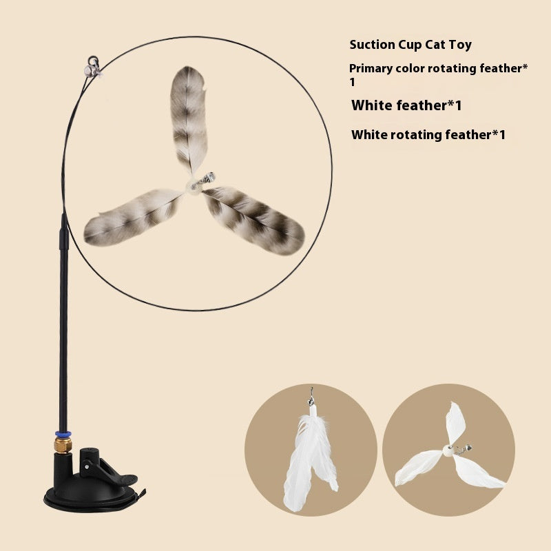 Strongly Fixed Handheld Lengthened Steel Screw Rod With Bell Sucker Cat Teaser