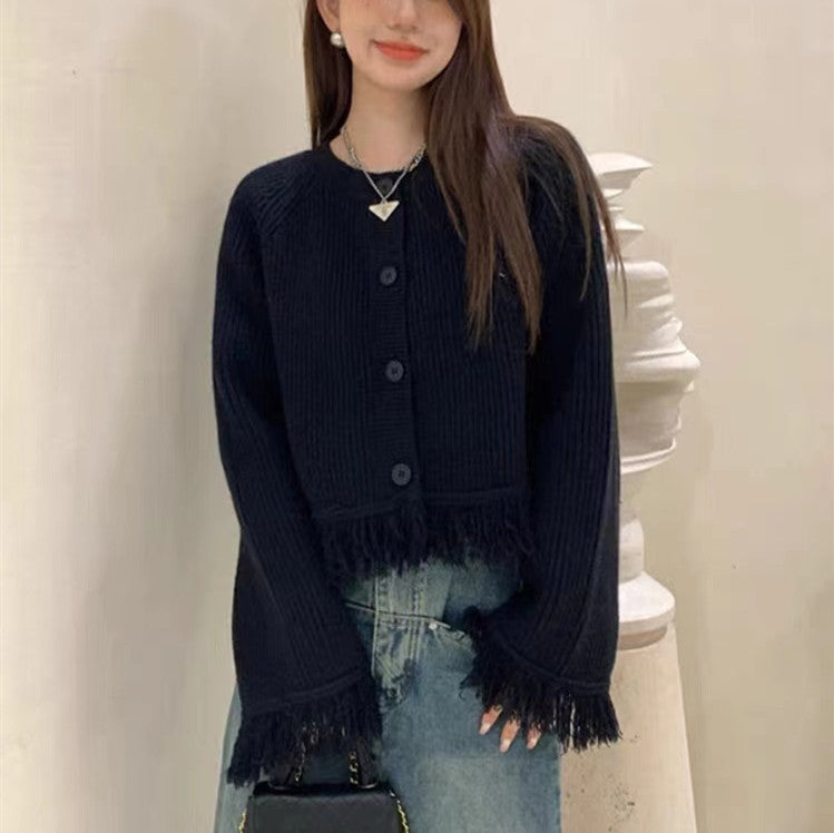 Tassel Knitted Sweater Cardigan Coat