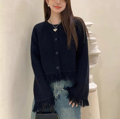 Tassel Knitted Sweater Cardigan Coat