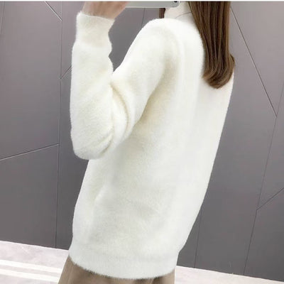 Women's Half Turtleneck Solid Color Bottoming Shirt
