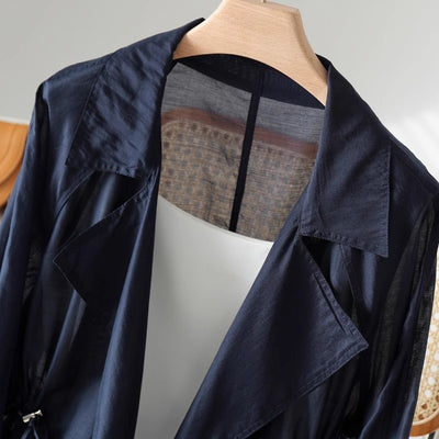 Summer Design Sense Sun-protective Clothing Long Sleeve Trench Coat Shirt Coat Women