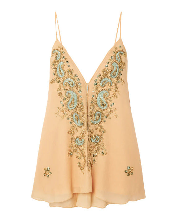 Ethnic Print V-neck Strap Skirt