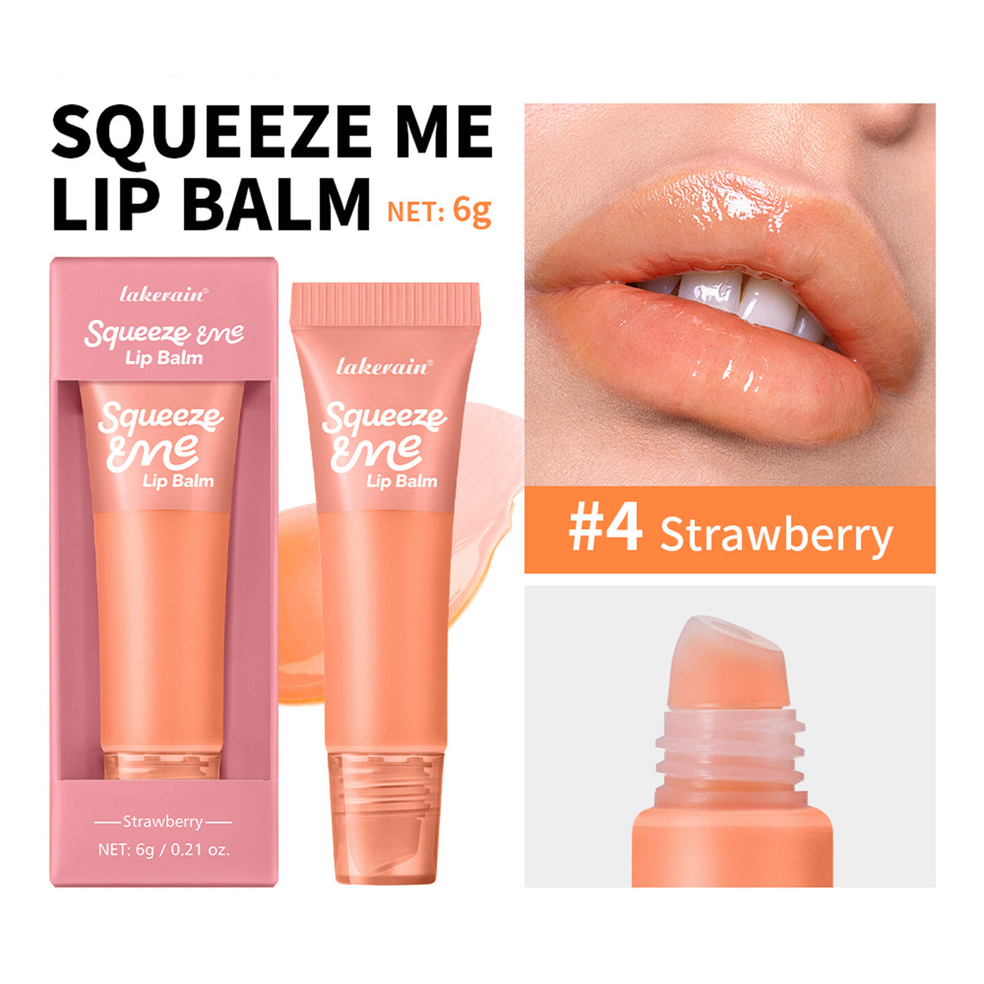 Sweet Fruit Flavor Moisturizing Squeeze Lip Balm