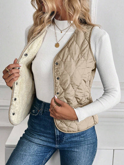 Plush Lining Padded Vest Winter Clothes Acket