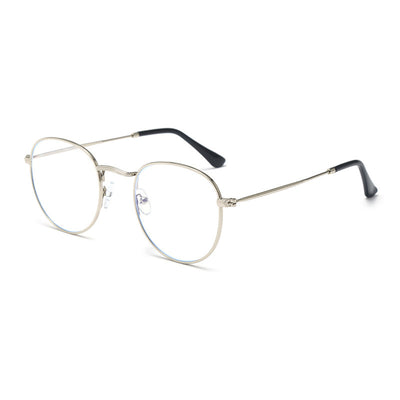 HD Anti-blue Ray Fashion Round Frame Metal Sunglasses