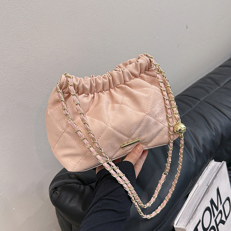 Fashion Rhombus Chain Shoulder Messenger Bag Commuter Bucket Bag