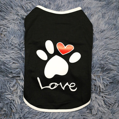 Pet Dog Printed Love Short Sleeve Top