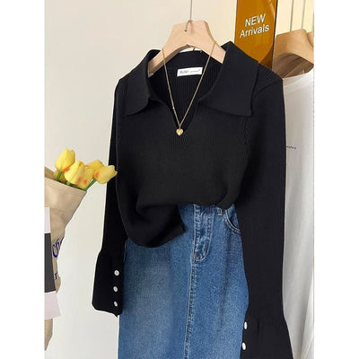 Lapel Sweater Inner Bottoming