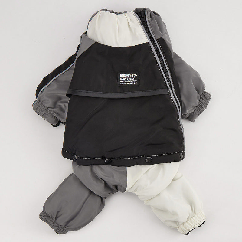 Pet Winter Color Matching Cotton-padded Clothes Dog Medium Large Dog Warm And Comfortable