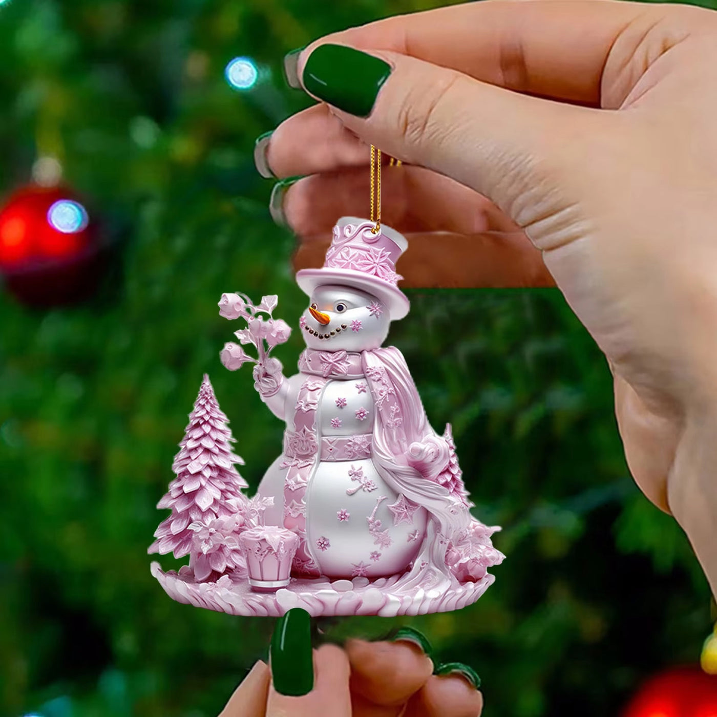 Christmas Unique Christmas Snowman Acrylic Flat Decorative Ornaments Christmas Party Pendant