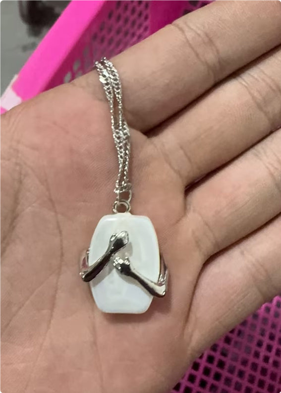 Unique Square Baroque Pearl Couple Pendant