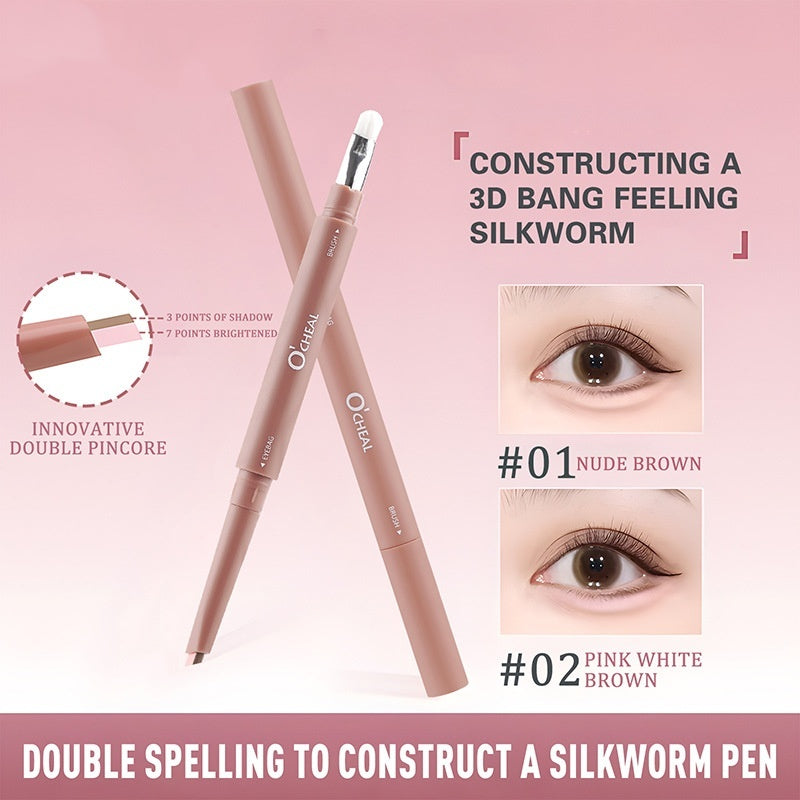 Double Fight Eye Shadow Pen Makeup Natural Three-dimensional Highlight Shadow