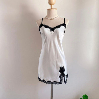 Ribbon Bow Lace Vintage Casual Sexy Fashion Strap Dress