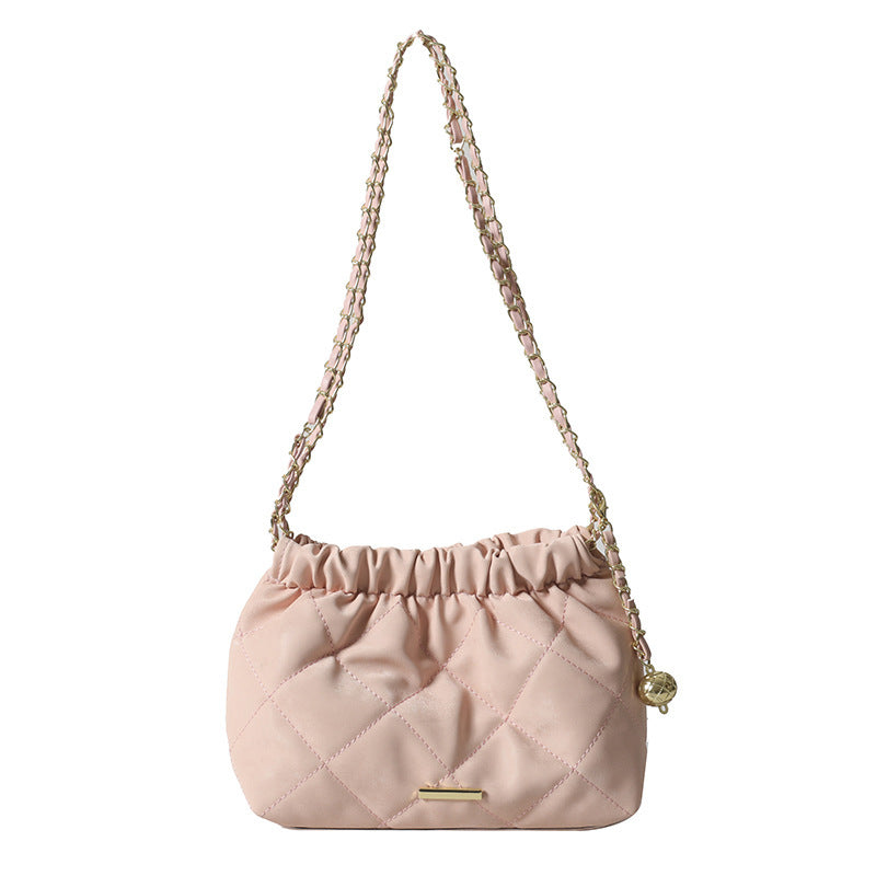 Fashion Rhombus Chain Shoulder Messenger Bag Commuter Bucket Bag