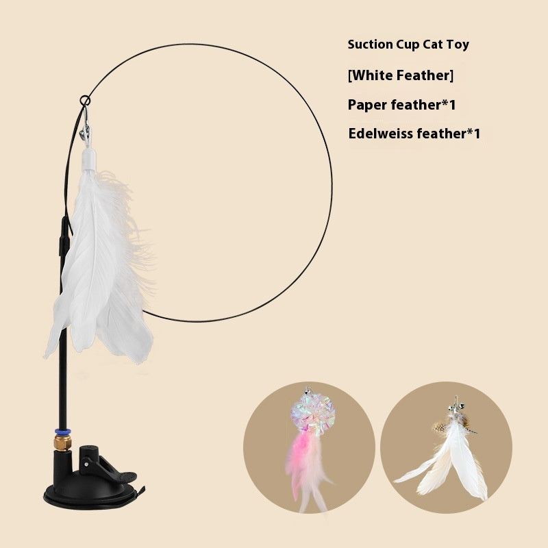 Strongly Fixed Handheld Lengthened Steel Screw Rod With Bell Sucker Cat Teaser