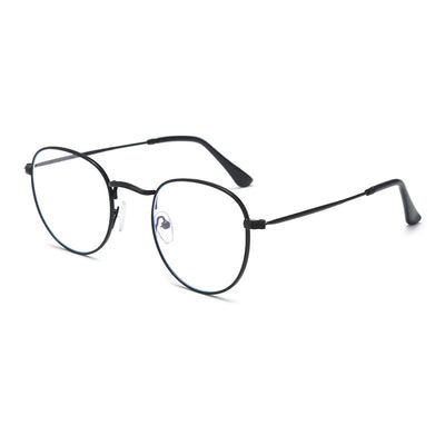 HD Anti-blue Ray Fashion Round Frame Metal Sunglasses