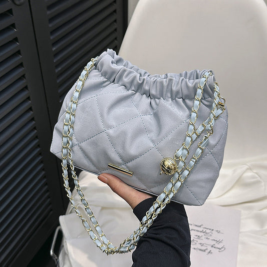 Fashion Rhombus Chain Shoulder Messenger Bag Commuter Bucket Bag