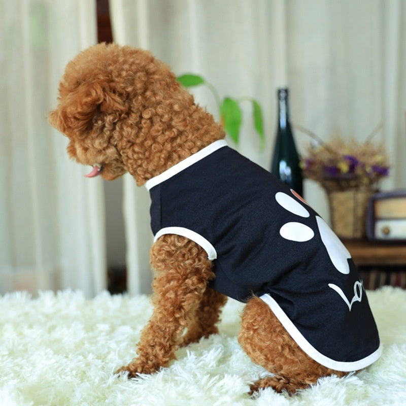 Pet Dog Printed Love Short Sleeve Top
